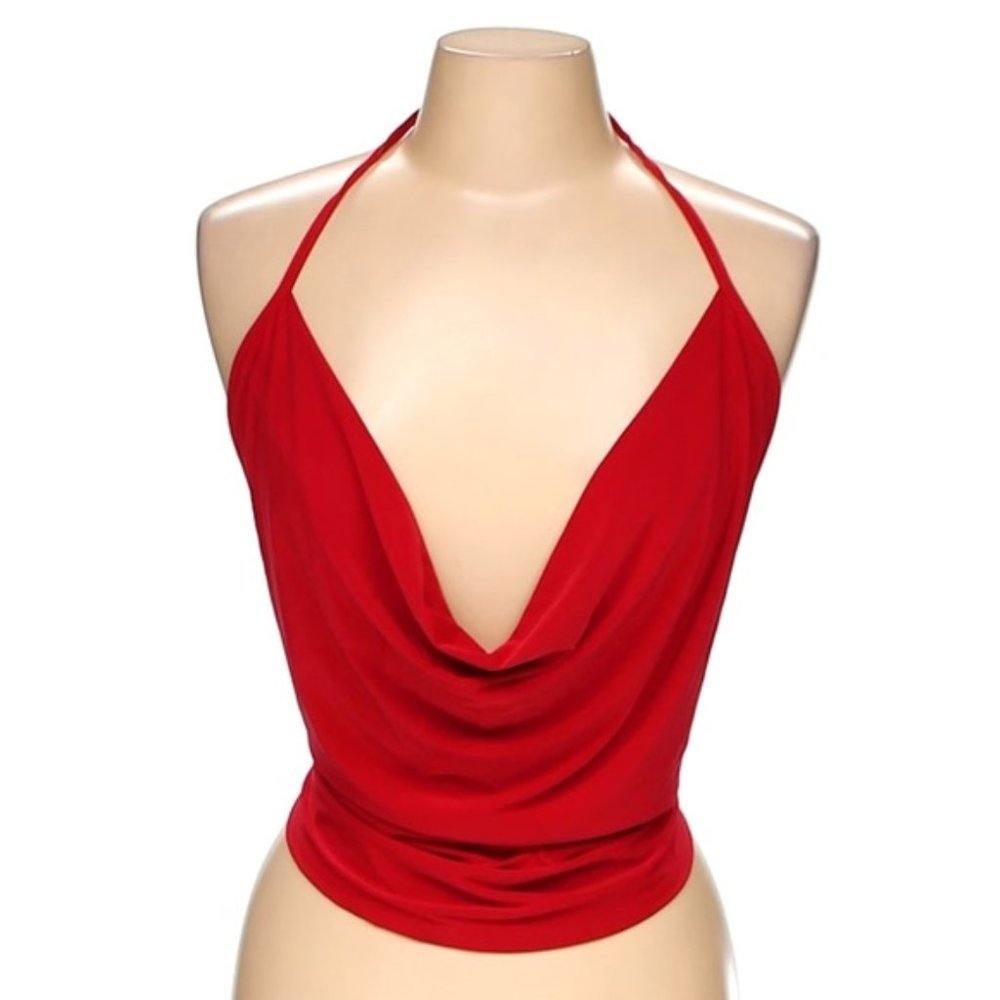 RED HALTER TOP